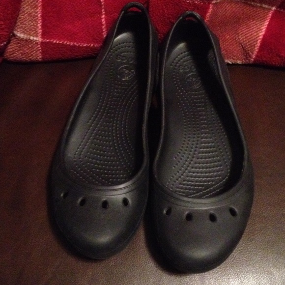 Black croc slip ons