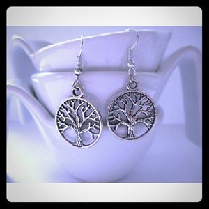 Handmade tree of life dangle earrings