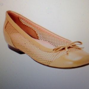 Taryn Rose Tan "Blanche" Leather Ballet Flats