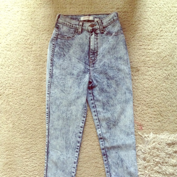 Acid wash high waisted jeans/jeggings - Picture 1 of 3
