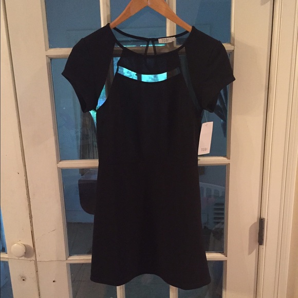 Tobi little black panel dress
