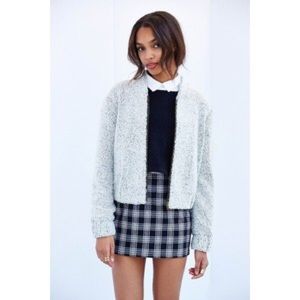 COPE Urban Outfitters fluffy zip-up bomber jacket