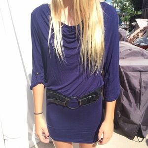 Royal Blue Dress with Belt