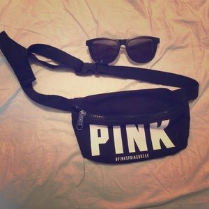 Pink Fanny Pack and Sunglasses