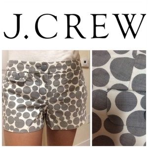 J. Crew Grey Polka Dot Shorts, Grey Dots Size 2