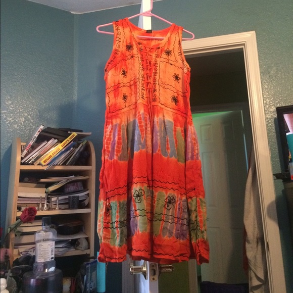 Hippie/gypsy orange dress made in India! 🍄