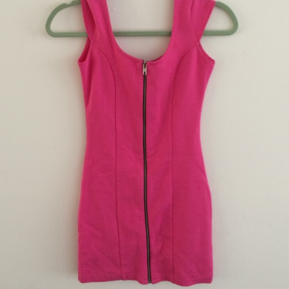 Hot pink zipper dress
