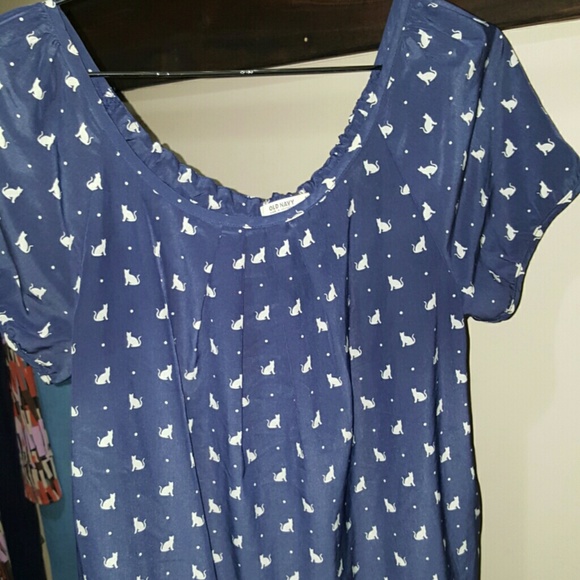 Cute Cat Print Top