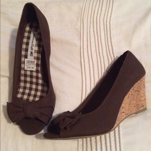 Brown wedge shoes