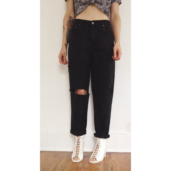 SOLD Black baggy boyfriend jean 90s grunge denim 4 - Picture 3 of 4