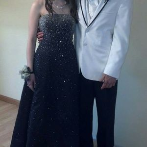 Black full length prom dress