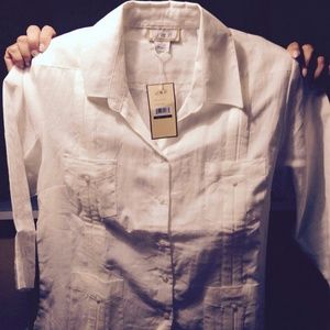 Women Linen Guayabera Ivory.Elegant ?;-)