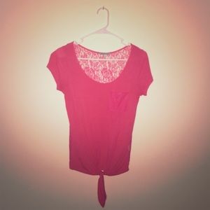 Charlotte Russe Pink Lace Top