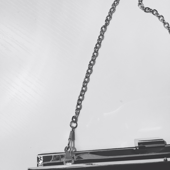 Black satin embellished evening clutch - Picture 2 of 2