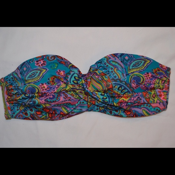 Colorful underwire bandeau bikini top - Picture 1 of 4
