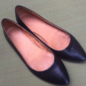 Black Madewell sidewalk skimmer leather flats