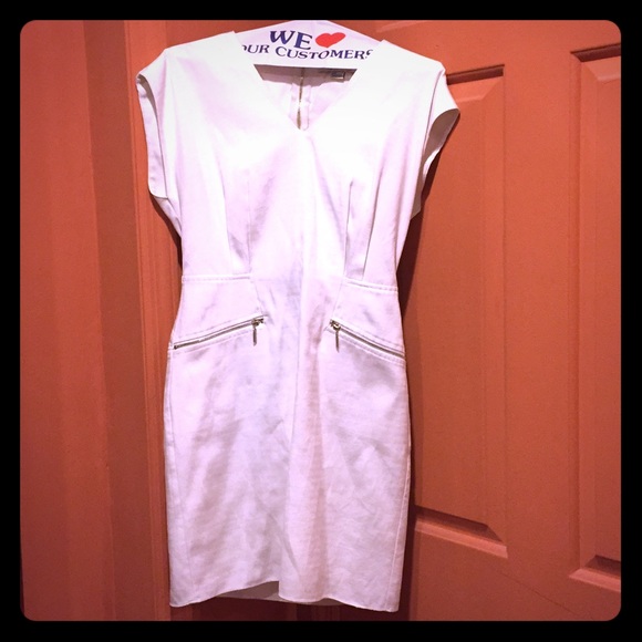 White V-Neck Dress
