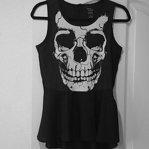 Skull top with peplum bottom