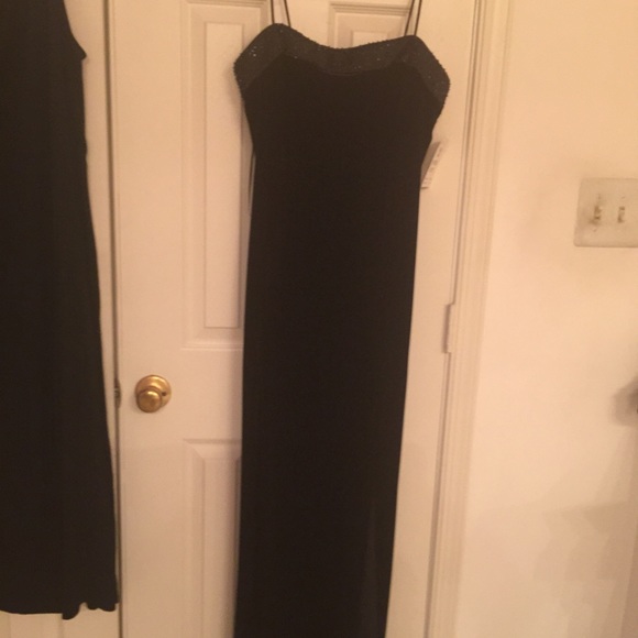 Beautiful long black velvet dress.