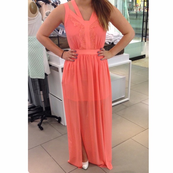 BCBGeneration Peach cocktail Gown