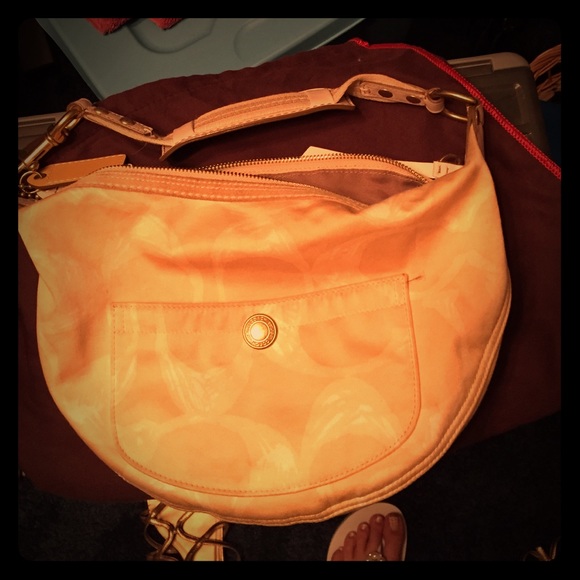 Coach gold wheat purse small