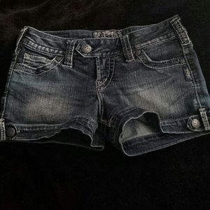 Blue denim shorts