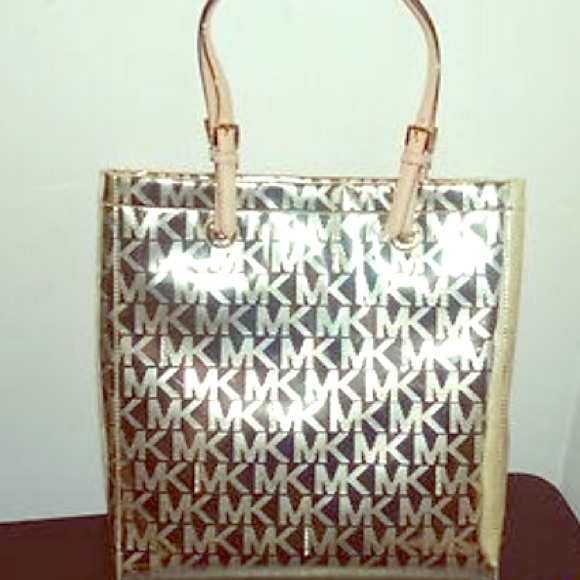 Michael Kors  Gold Handbag 100% Authentic