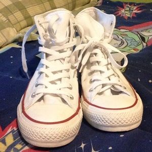 These are still for sale!! White high top converse