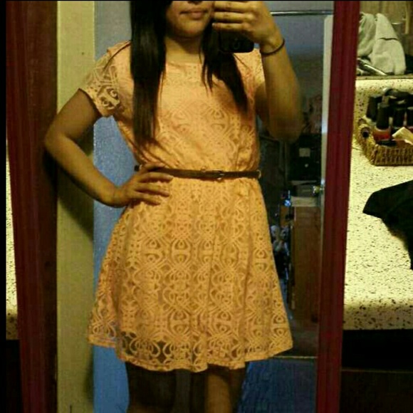 Peach/Pink Lace Dress