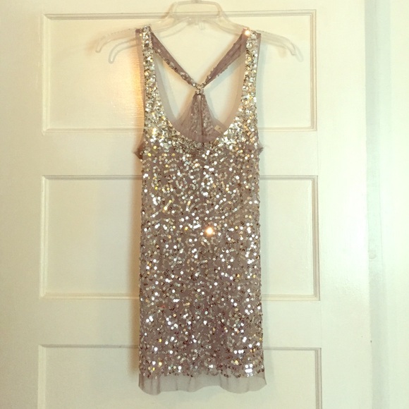 Forever 21 Silver Sequin Tank