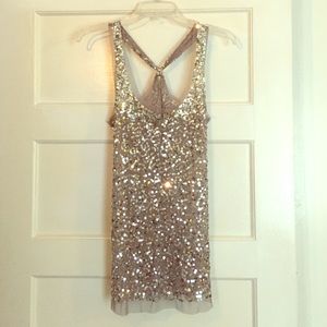 Forever 21 Silver Sequin Tank