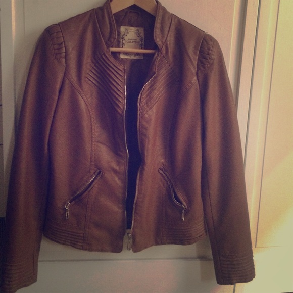 Faux leather biker jacket