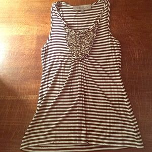 Navy and white stripped anthropologie tank