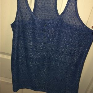 NWOT shimmery henley tank