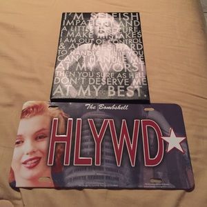Marilyn Monroe frame & license plate bundle