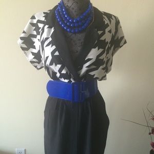Vintage black and white dress