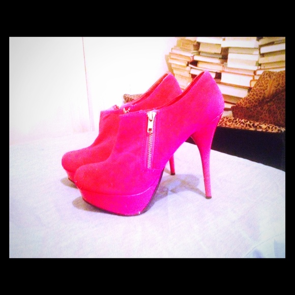 Hot pink shoes