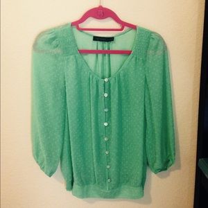 Minty Green Flirty Top