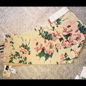 Floral print jeans