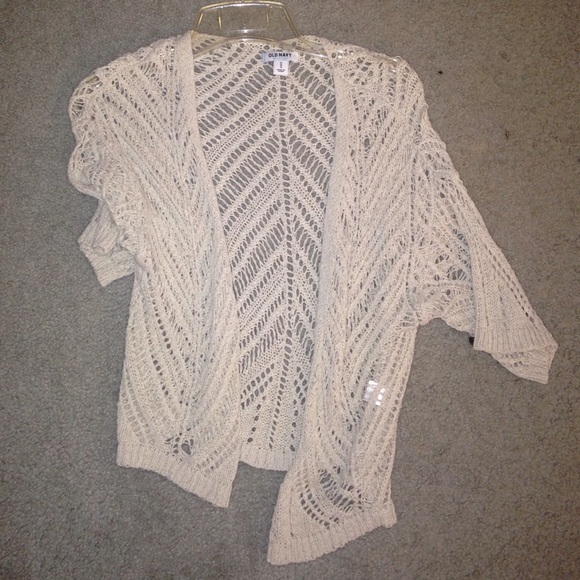 old navy beige cardigan/ cover up
