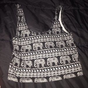 Rue 21 Elephant Print Crop Top Size Small