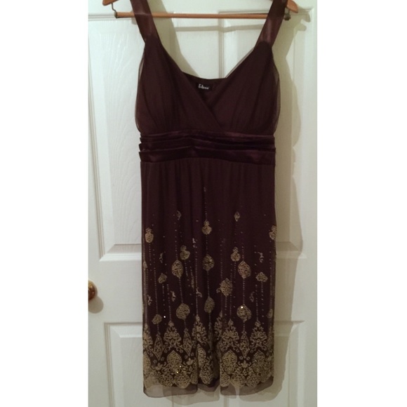✨Brown & Gold Detailed Dress✨