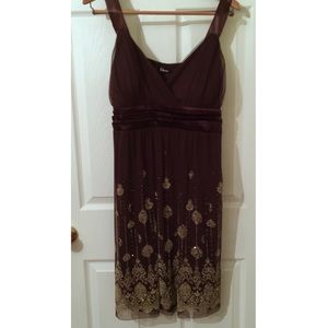 ✨Brown & Gold Detailed Dress✨