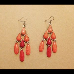 Red Orange Dangling Earrings!