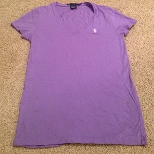 Purple and white polo