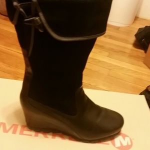 Black leather Merrell boots