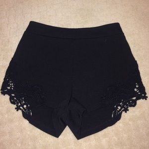 Black lace shorts
