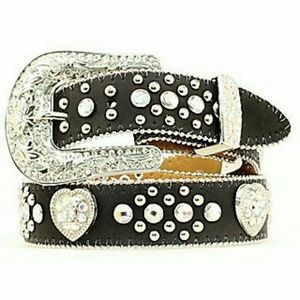 Nocona Heart Concho Brown Girls Western Belt