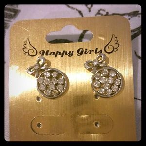 Bow crystal earrings