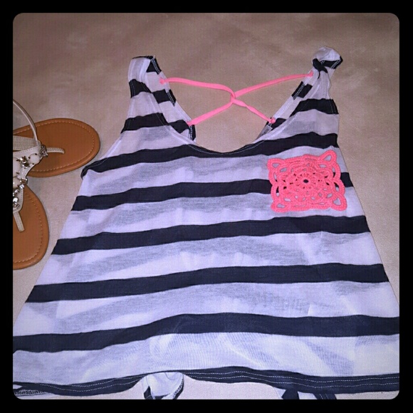 Charlotte Russe Striped Tank with tie Back. Small